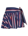 Balmain Woman Mini Skirt Navy Blue Size 4 Viscose In Navy Blue