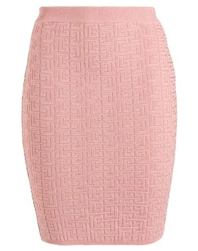 Balmain Woman Mini Skirt Pink Size 8 Viscose, Rayon, Polyester, Metallized Polyamide, Elastane