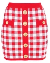 Balmain Woman Mini Skirt Red Size 8 Viscose, Polyamide