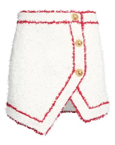Balmain Woman Mini Skirt White Size 6 Polyamide