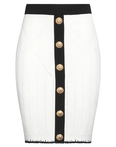 Balmain Woman Mini Skirt White Size 6 Viscose, Polyester