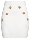 Balmain Knitted Skirt With Buttons Skirts White In White