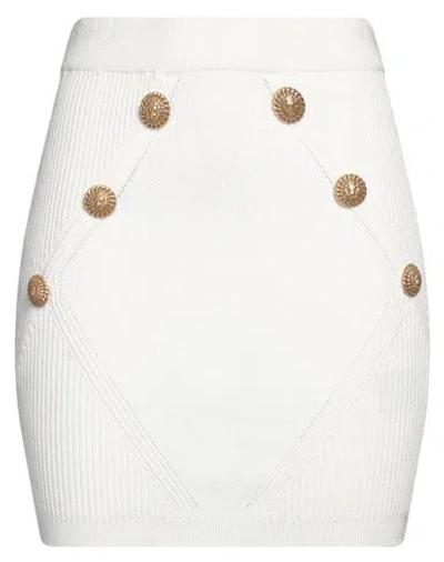 Balmain Women Knitted Skirt With Buttons In White