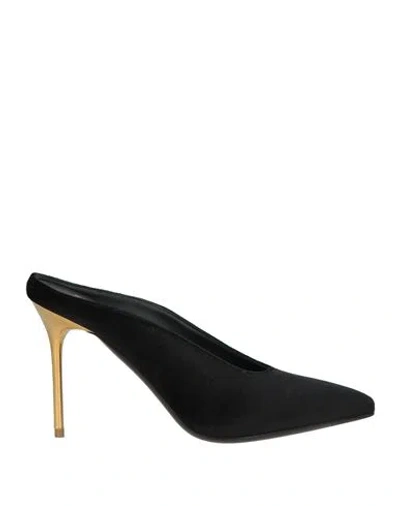 Balmain Woman Mules & Clogs Black Size 6 Polyester, Elastane