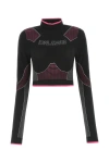 Balmain Multicolor Stretch Nylon Top In Multicolor