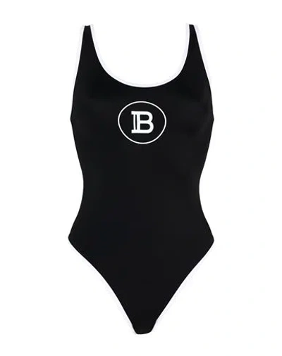 Balmain Woman One-piece Swimsuit Black Size 12 Polyamide, Elastane