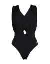 Balmain Woman One-piece Swimsuit Transparent Size 8 Polyester, Elastane In Black