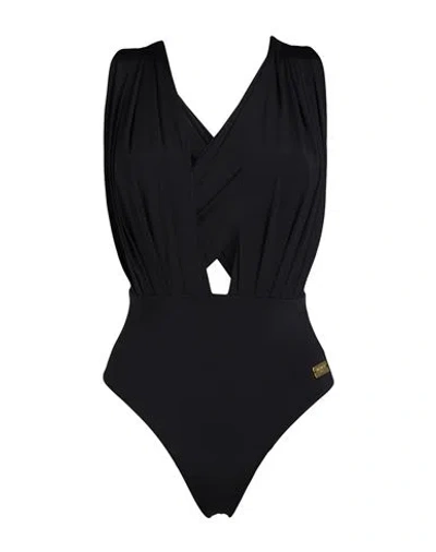 Balmain Woman One-piece Swimsuit Transparent Size 8 Polyester, Elastane In Black