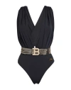 Balmain Woman One-piece Swimsuit Black Size 10 Polyester, Elastane
