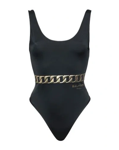 Balmain Woman One-piece Swimsuit Black Size 8 Polyamide, Elastane