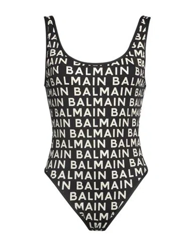 Balmain Woman One-piece Swimsuit Black Size 8 Polyamide, Elastane