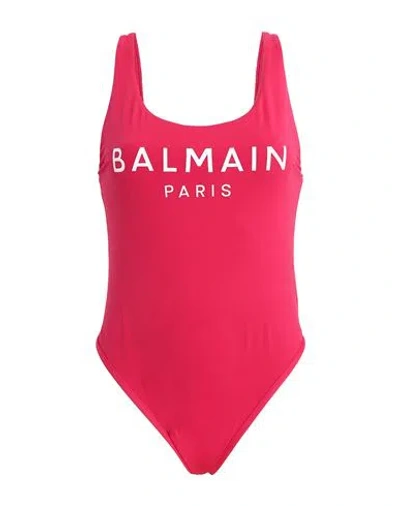 Balmain Woman One-piece Swimsuit Fuchsia Size 14 Polyester, Elastane In Pink