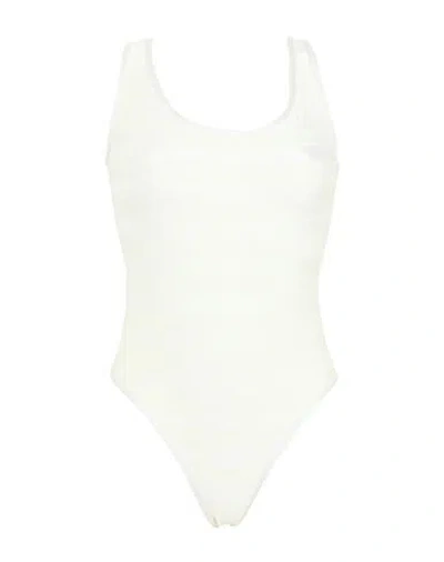 Balmain Woman One-piece Swimsuit Ivory Size 2 Polyamide, Elastane In White