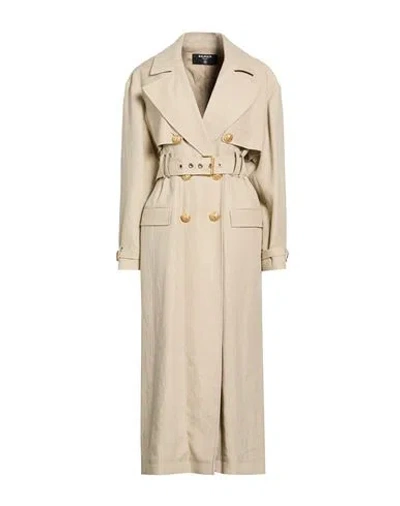 Balmain Woman Overcoat & Trench Coat Beige Size 6 Linen, Hemp In Neutral