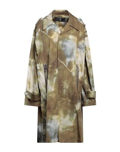 Balmain Woman Overcoat & Trench Coat Military Green Size 16 Cotton