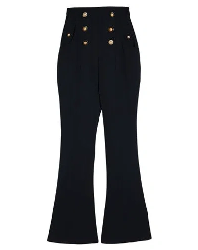 Balmain Woman Pants Midnight Blue Size 12 Virgin Wool