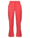 Balmain Grain De Poudre Flared Cropped Trousers In Red