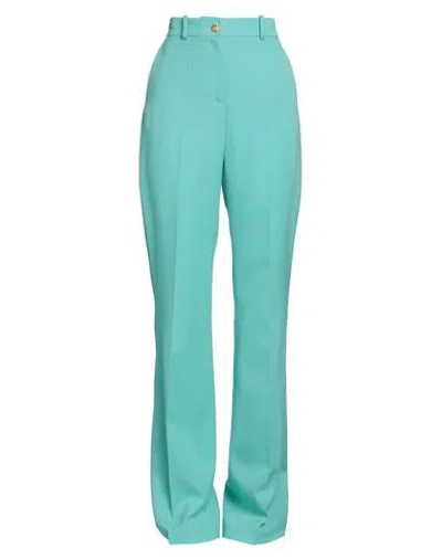 Balmain Woman Pants Turquoise Size 6 Virgin Wool In Green