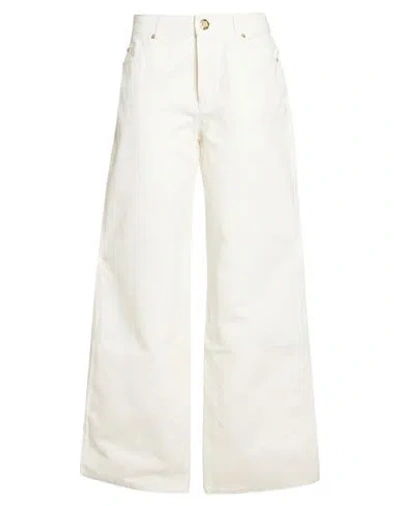 Balmain Woman Pants White Size 6 Cotton