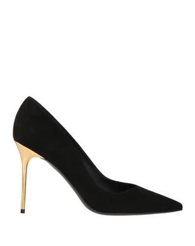BALMAIN BALMAIN WOMAN PUMPS BLACK SIZE 10 LEATHER