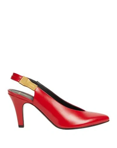 Balmain Woman Pumps Red Size 8 Calfskin