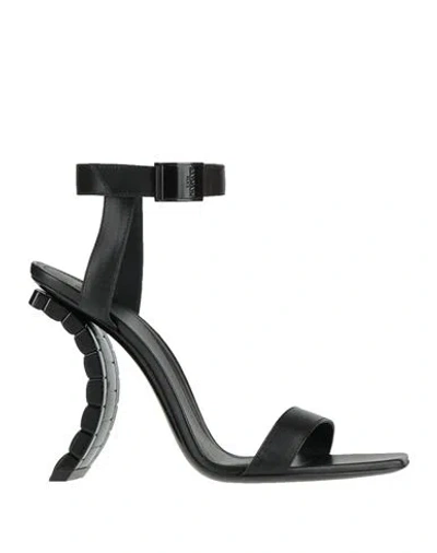 Balmain Woman Sandals Black Size 11 Lambskin