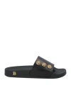 Balmain Woman Sandals Black Size 5 Calfskin