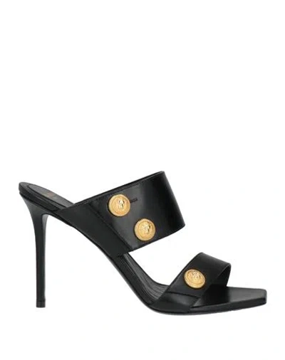 Balmain Woman Sandals Black Size 7.5 Calfskin