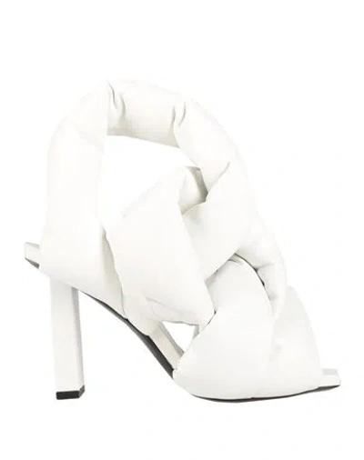 Balmain Woman Sandals White Size 8 Lambskin