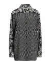 Balmain Hemd Aus Seide Mit Paisley-print In Black