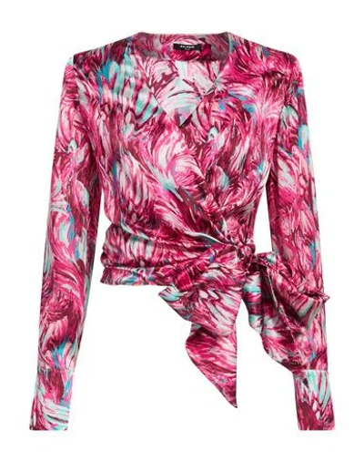 Balmain Woman Shirt Magenta Size 8 Silk In Purple