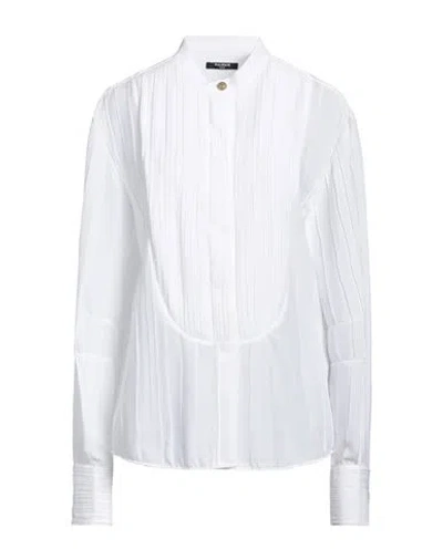 Balmain Woman Shirt White Size 8 Polyester