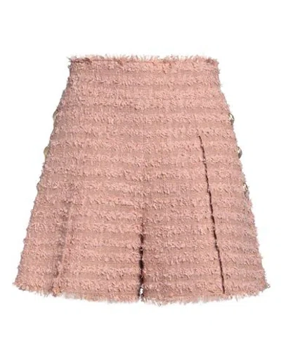 Balmain Woman Shorts & Bermuda Shorts Antique Rose Size 6 Cotton, Polyamide, Polyester, Viscose In Pink