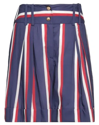 Balmain Woman Shorts & Bermuda Shorts Navy Blue Size 8 Viscose