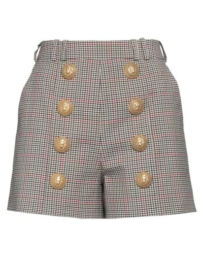 BALMAIN BALMAIN WOMAN SHORTS & BERMUDA SHORTS SAND SIZE 8 POLYESTER, WOOL