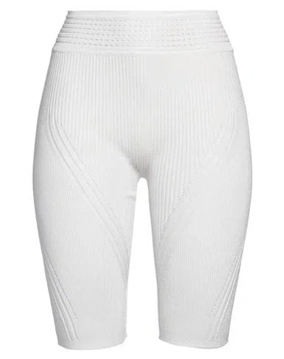 Balmain Woman Shorts & Bermuda Shorts White Size 8 Viscose, Polyamide