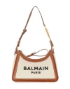 Balmain B-army Canvas And Leather Shoulder Bag In Beige