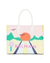 Balmain Medium B-army Postcard Tote Bag In Fantasy