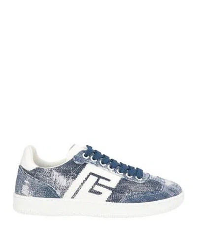 Balmain Woman Sneakers Blue Size 7 Polyester, Cotton