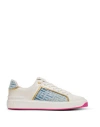Balmain B-court Panelled Leather Sneakers In White