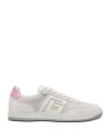 Balmain Swan Suede Low-top Sneakers In White