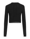 Balmain Woman Sweater Black Size 2 Cotton, Polyamide