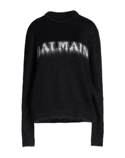 BALMAIN BALMAIN WOMAN SWEATER BLACK SIZE 8 MOHAIR WOOL, POLYAMIDE, VIRGIN WOOL, WOOL
