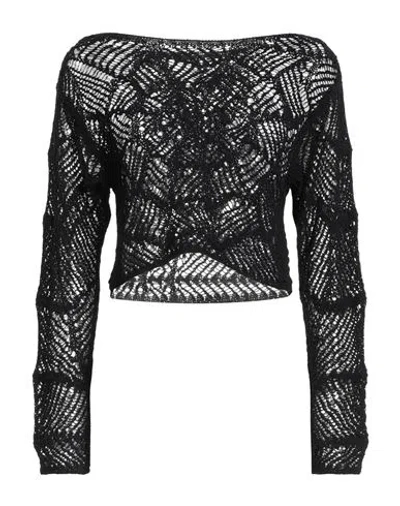 Balmain Woman Sweater Black Size 6 Virgin Wool, Polyamide