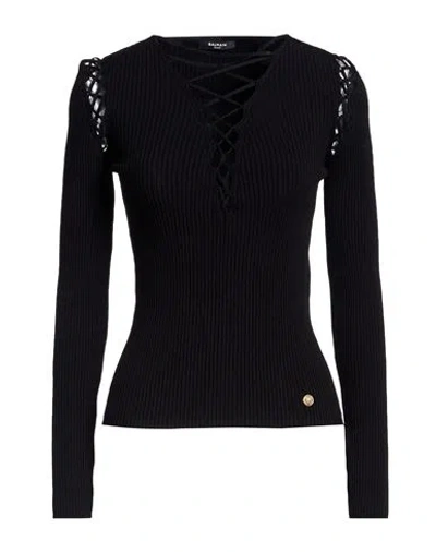 Balmain Woman Sweater Black Size 8 Viscose, Polybutylene, Polyamide