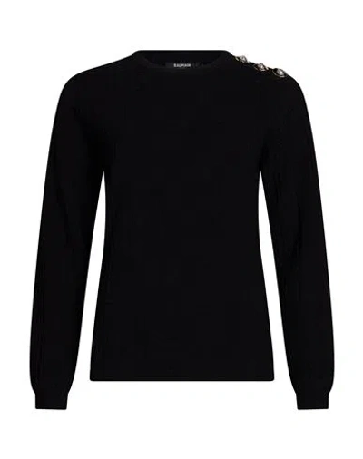 Balmain Woman Sweater Black Size 8 Viscose, Polyester