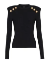 Balmain Crew-neck Sweater With Buttons In Black