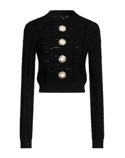 Balmain Woman Sweater Black Size 8 Viscose, Polyester, Polyamide, Elastane