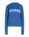 Balmain Woman Sweater Blue Size 6 Mohair Wool, Polyamide, Virgin Wool, Wool