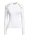 Balmain Crew-neck Sweater With Buttons In White